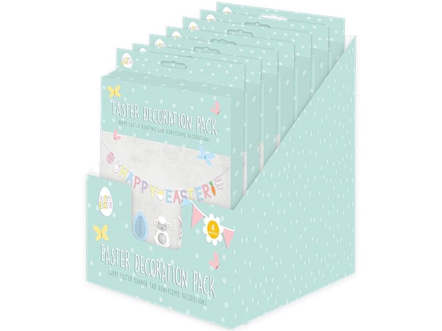 Easter decoration pack.
(4m bunting/5x honeycomb decs)