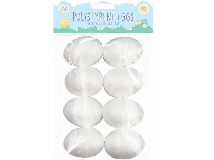 Pack 8, polystyrene eggs*