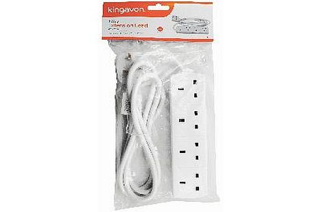 4-way, 2m extension lead*