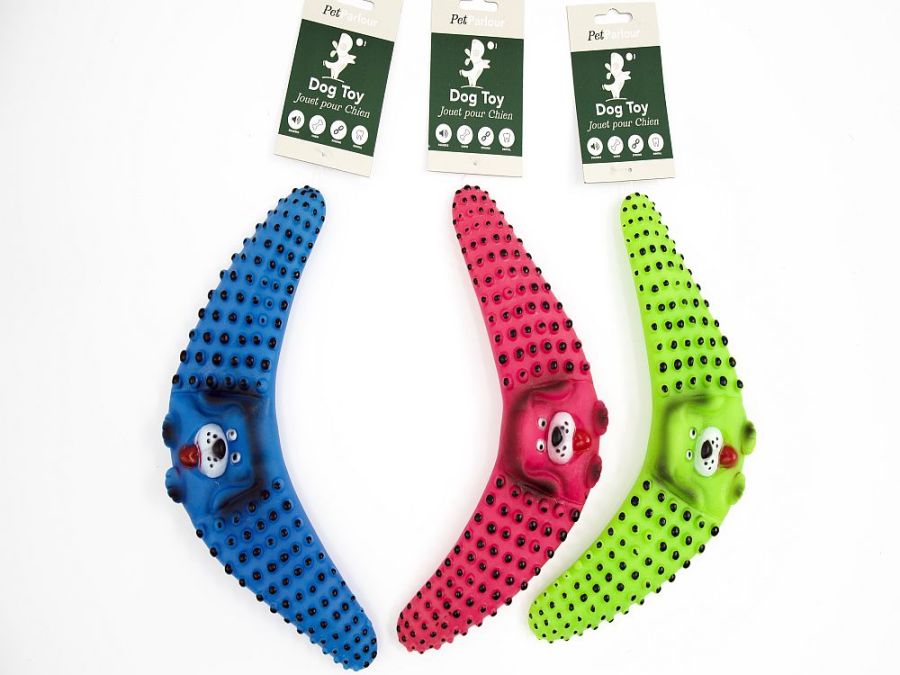 Boomerang dog toy with squeak - 3/cols*