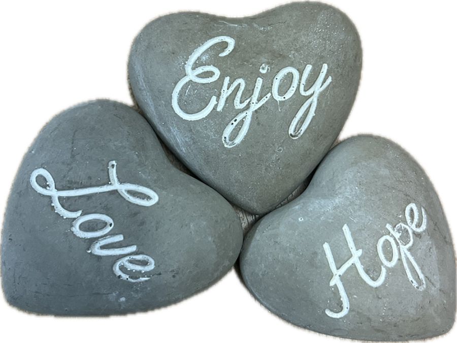 10cm cement heart - 3asstd* 10cm cement heart - 3asstd*