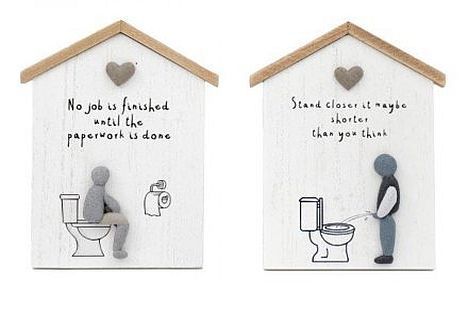 Pebble person toilet plaque (15x20cm)*