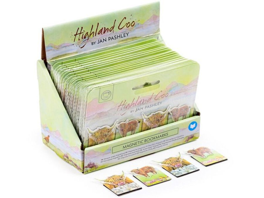 Pack 4, Highland Coo magnetic bookmark.
(ADD 24 FOR DISPLAY)