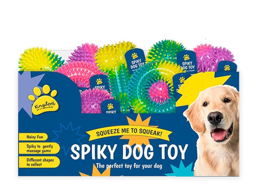 Spikey pvc dog toy (2/cols) - 4asstd*