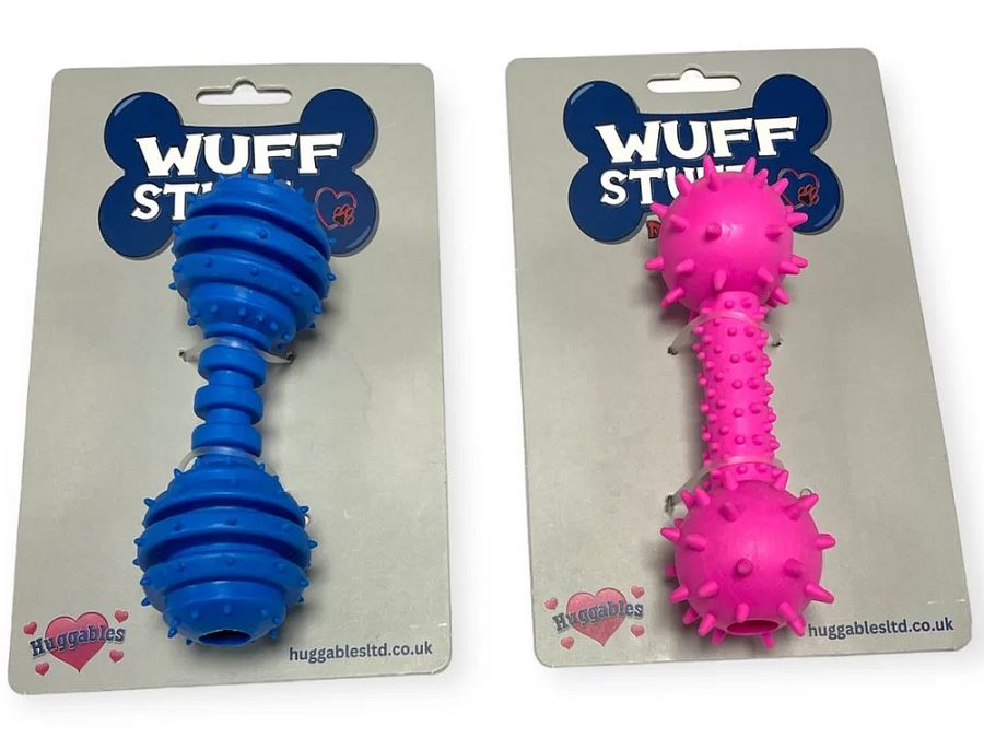 12cm textured dumbbell dog toy - 2asstd*