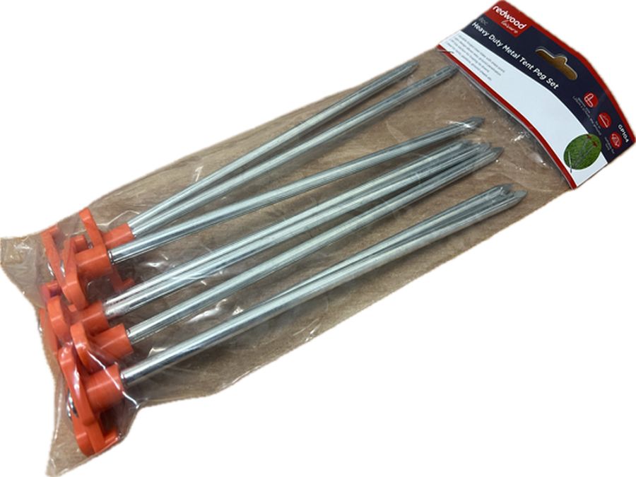 Pack 8, heavy duty metal tent pegs* Pack 8, heavy duty metal tent pegs*