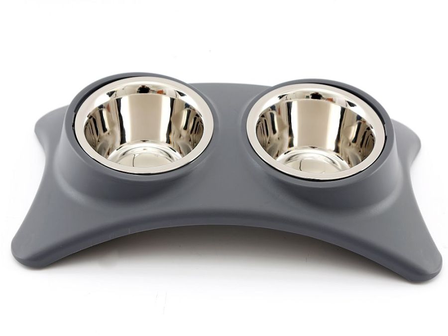 Double feeding pet bowl L40cm.