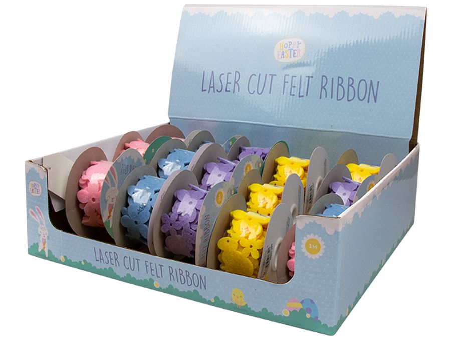 Laser cut felt Easter ribbon (1m) - 4/cols*