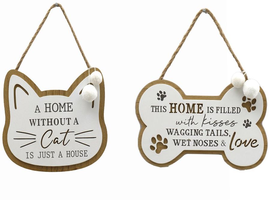 Wooden cat/dog plaque.
(18x15cm)