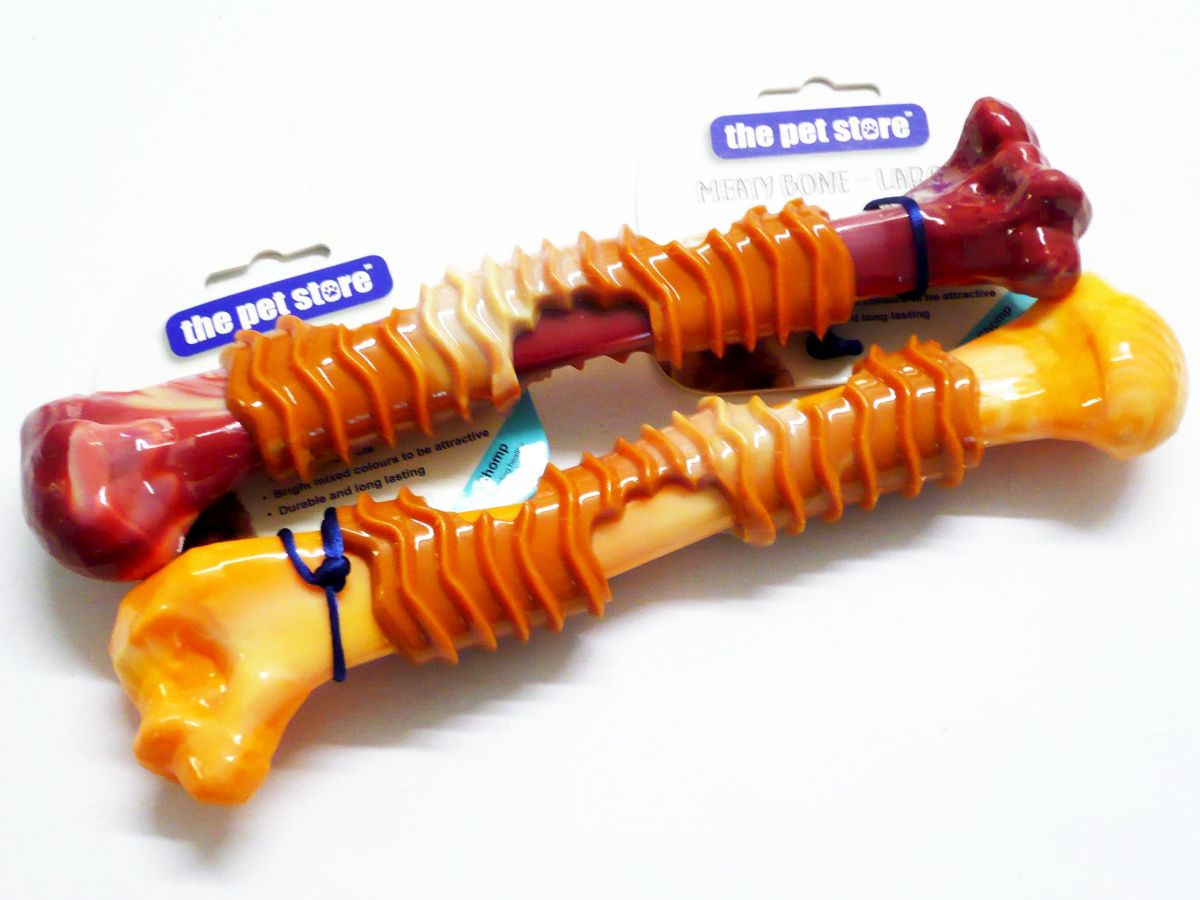 Strong and durable large rubber bones L25cm - 2asstd.
