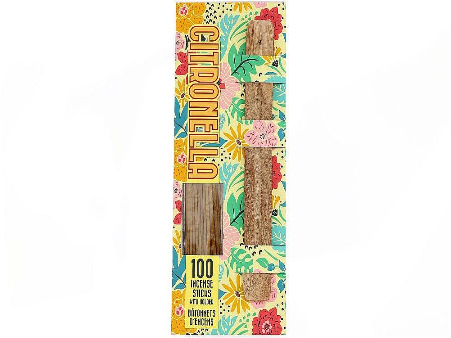 Pack 100, citronella incense sticks and holder*