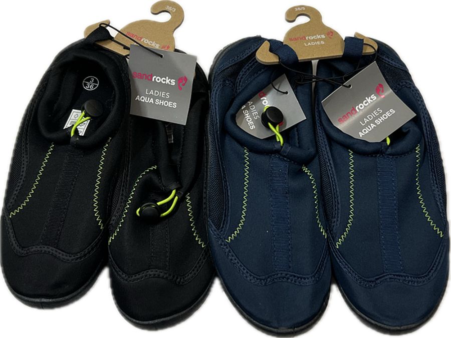 Box 12, ladies asstd aqua swim shoe*
(36-39) (black-navy) Box 12, ladies asstd aqua swim shoe*
(36-39) (black-navy)