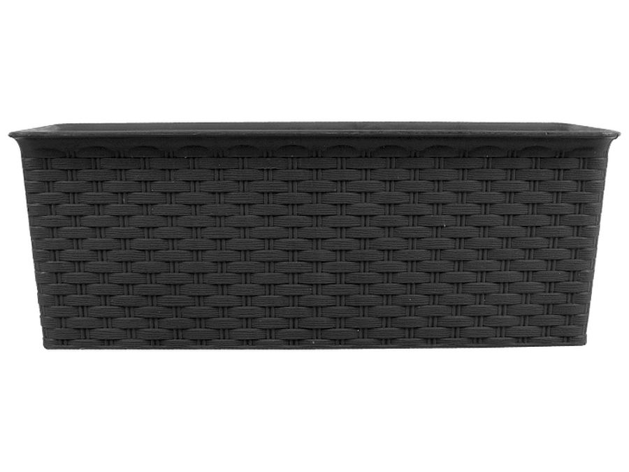 30cm rectangle rattan planter - 3/cols*  (brown/grey/sand)