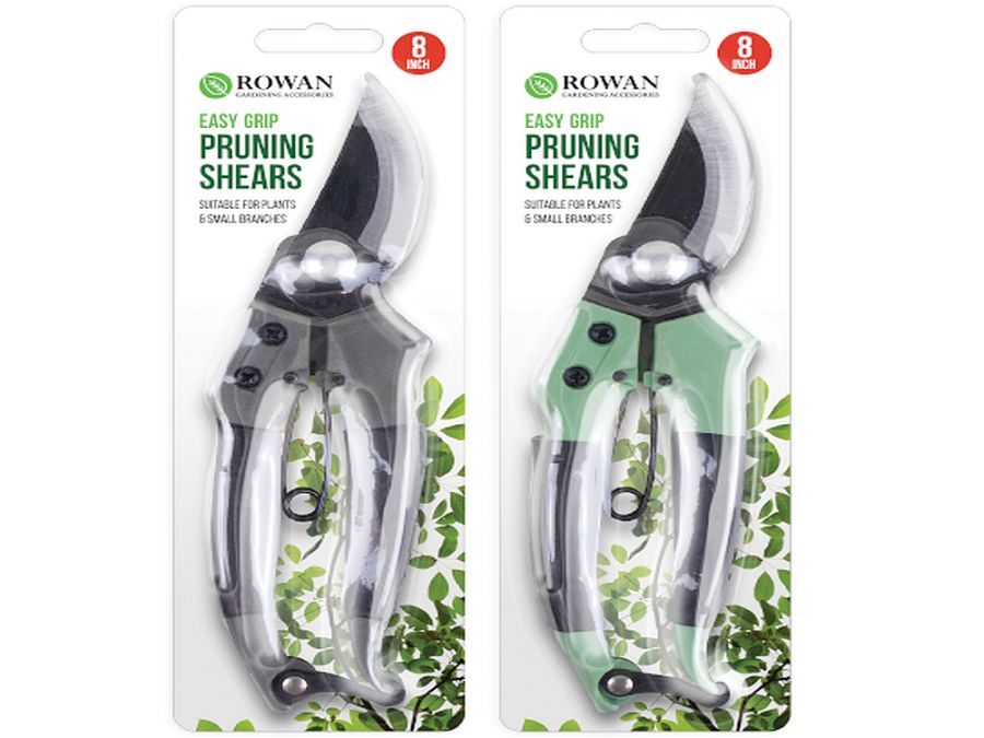 8" easy grip pruning shears - 2asstd*  (USE GN166)
