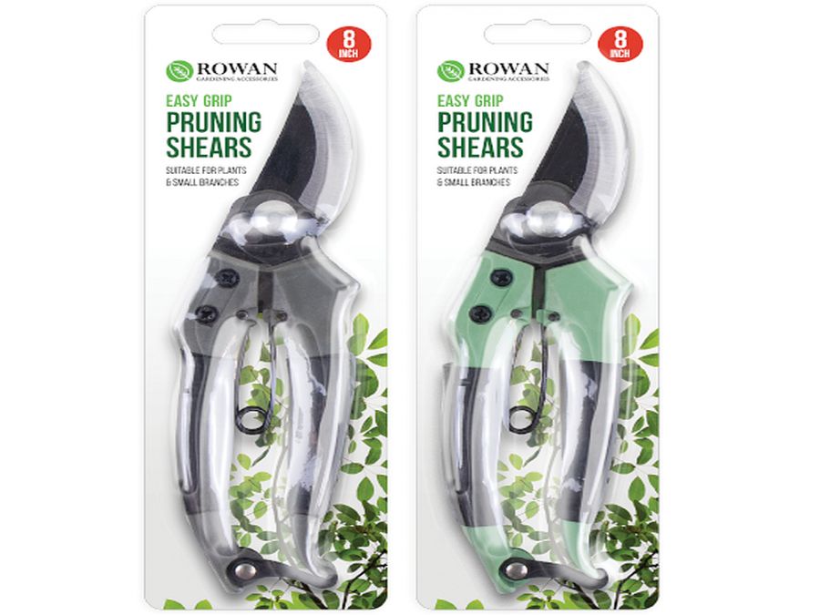 8" easy grip pruning shears - 2asstd*