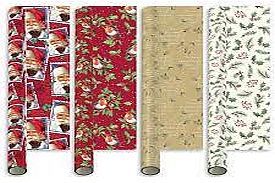 4m x69cm traditional Christmas gift wrap - 4asstd*