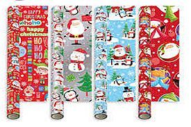 4m x69cm Santa and friends Christmas gift wrap - 4asstd*