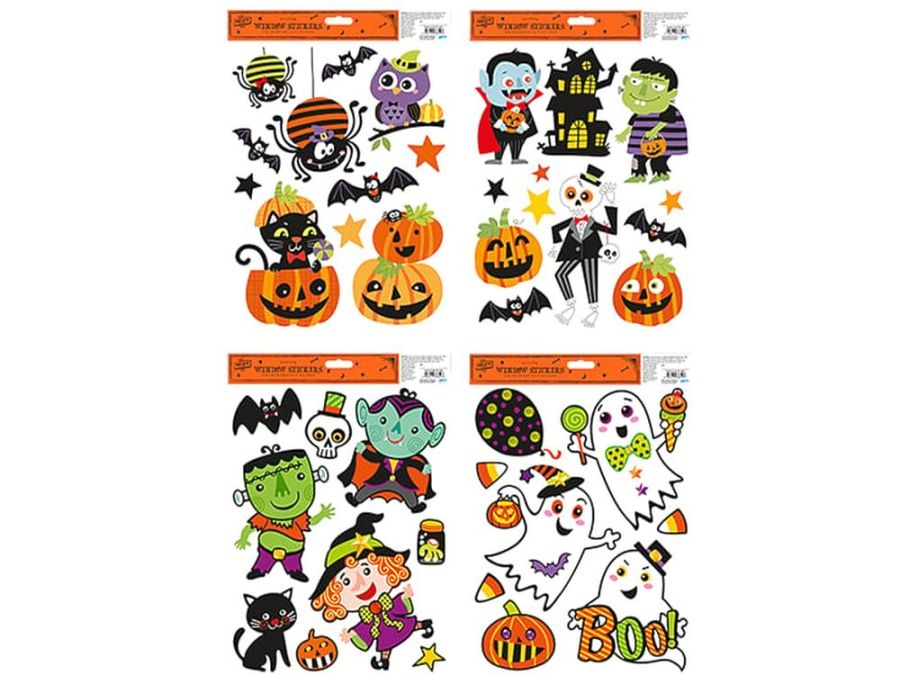 Glitter window stickers - 4asstd.