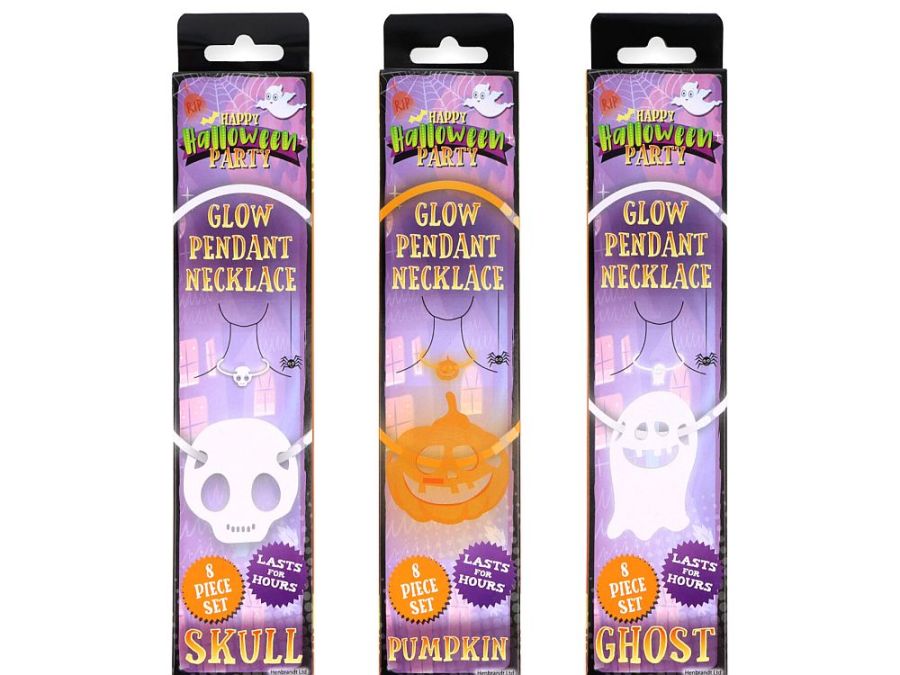 Halloween glow pendant necklace - 3asstd. Halloween glow pendant necklace - 3asstd.