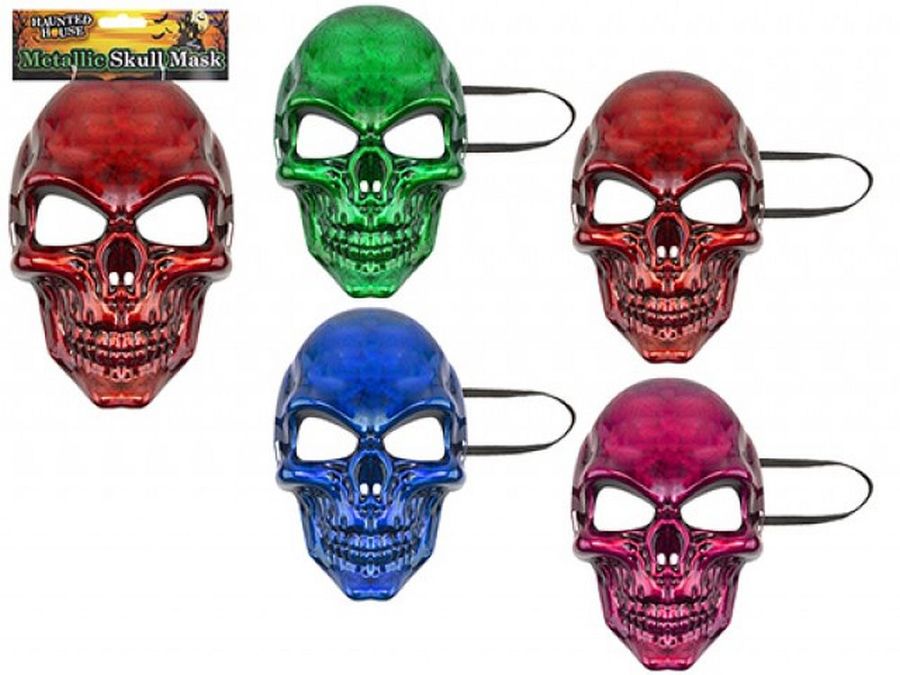 Metallic skull mask - 4/cols.