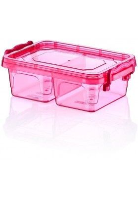 0.5ltr divided clip lid box - asstd cols (16.5x11x6cm)*
