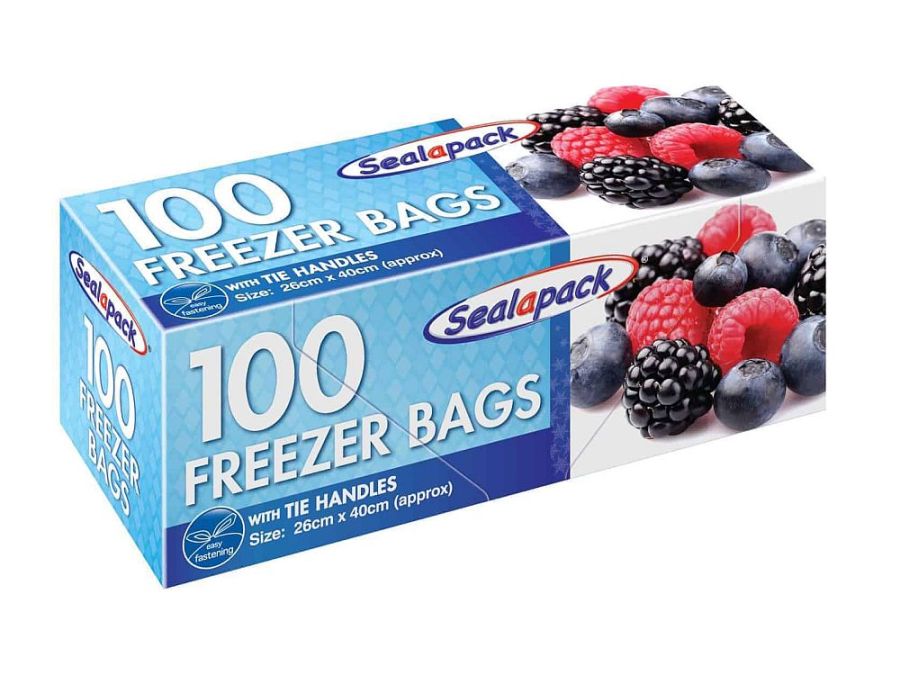 Box 100, freezer bags with tie handles (26x40cm)*