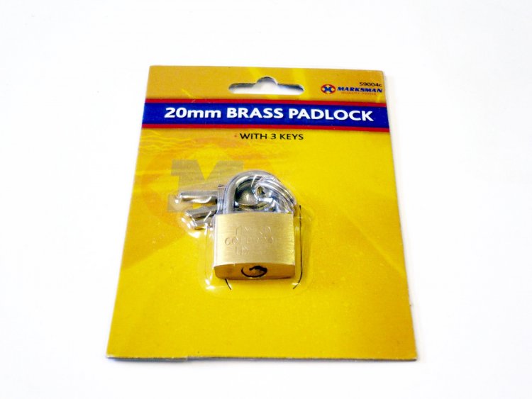 20mm brass padlock with 3x keys*