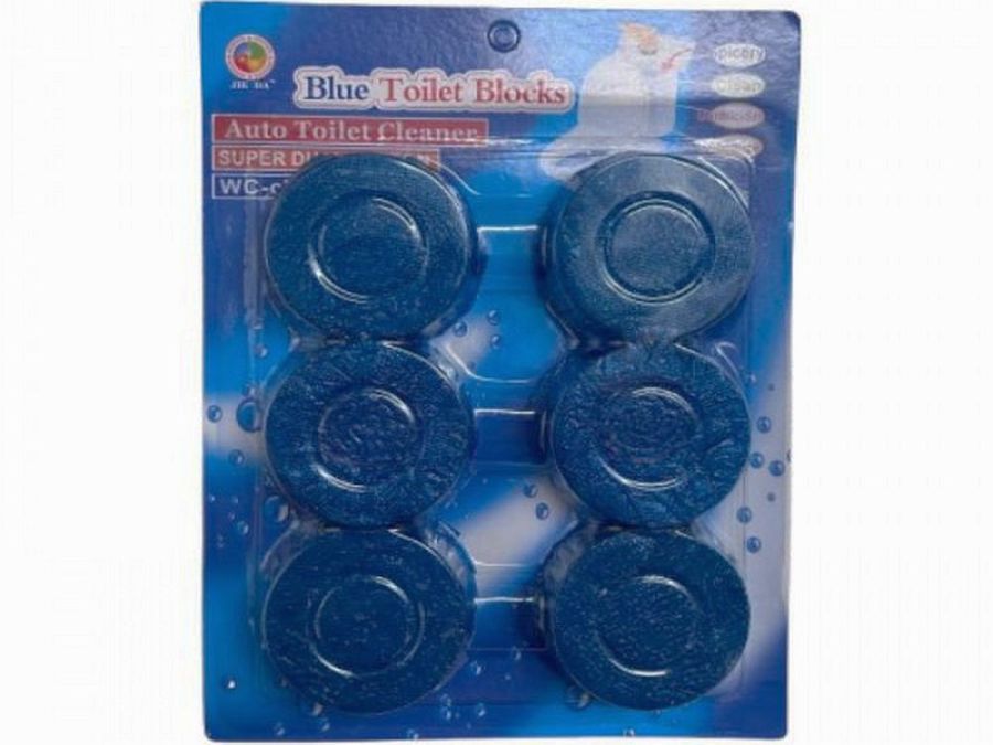 Pack 6, blue toilet blocks*