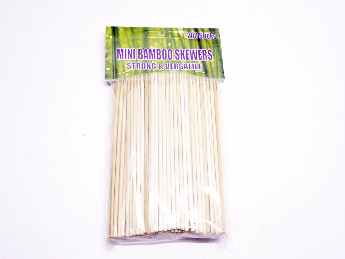 Pack 200, mini bamboo skewers L12cm*