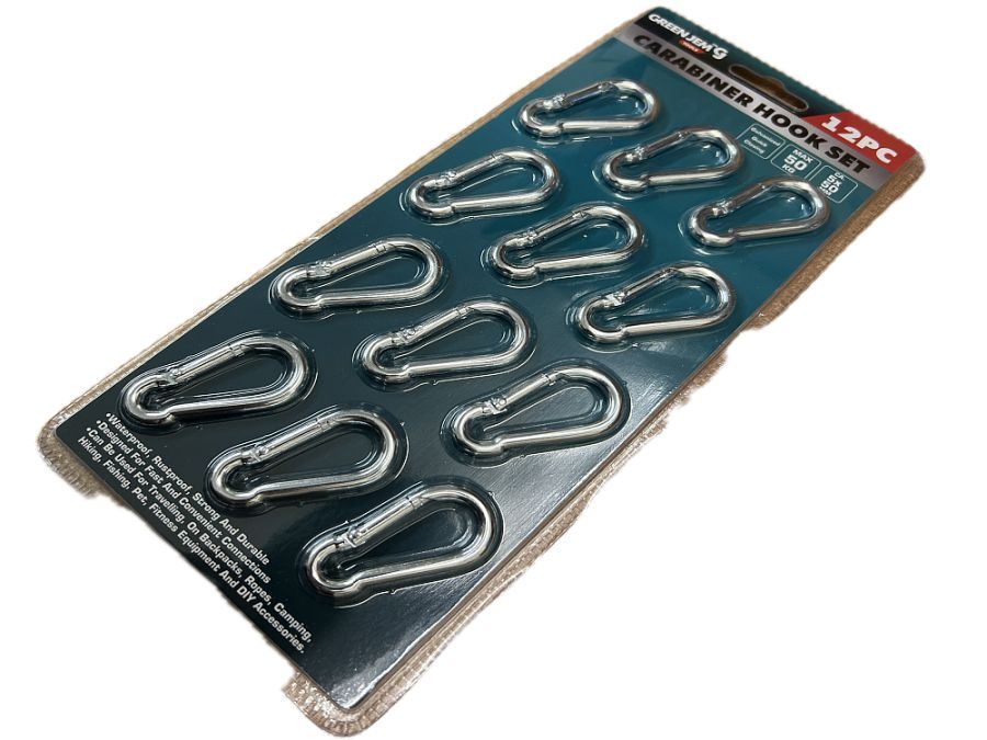 12pc carabiner hook set (max 50kg)*