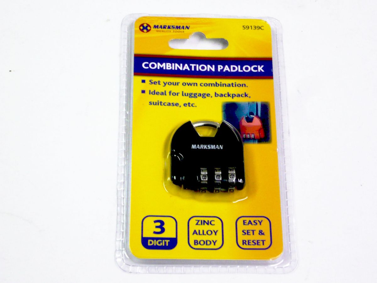 3 digit combination padlock (ideal for luggage)*