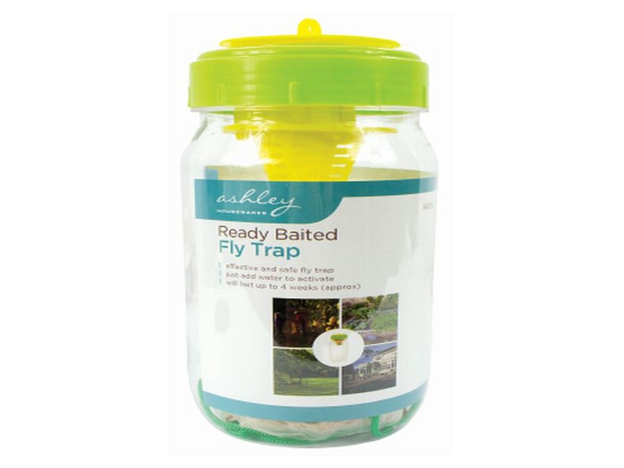 Ready baited fly trap.