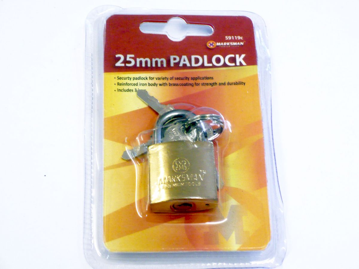 25mm padlock (3x keys)*