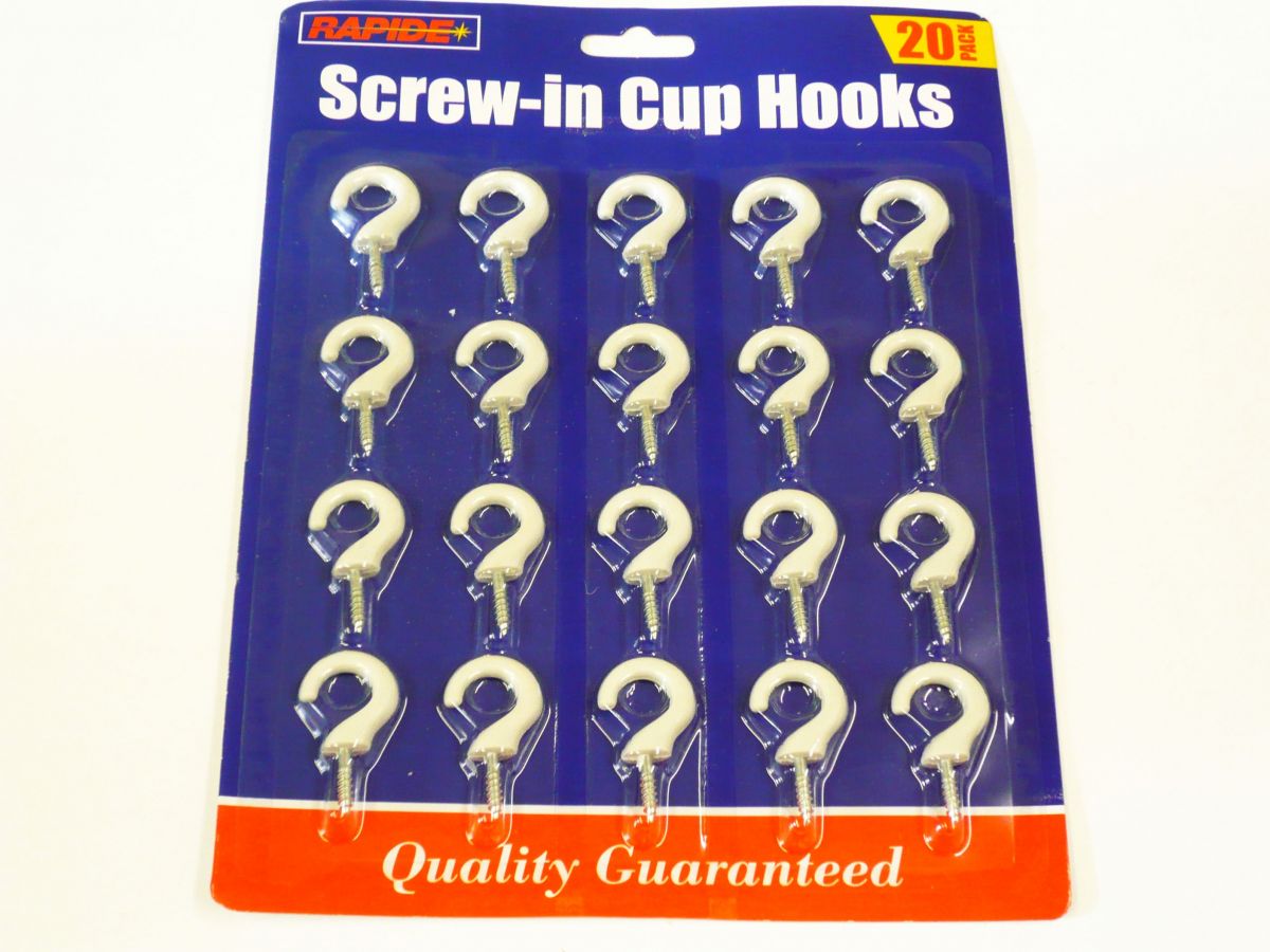 Pkt 20, screw-in cup hooks*