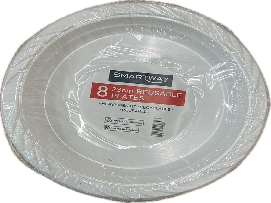 Pack 8, reusable 23cm plates* Pack 8, reusable 23cm plates*