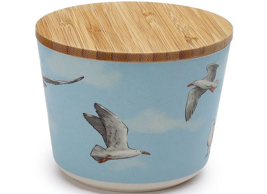 Seagull bamboo small storage jar H10cm*