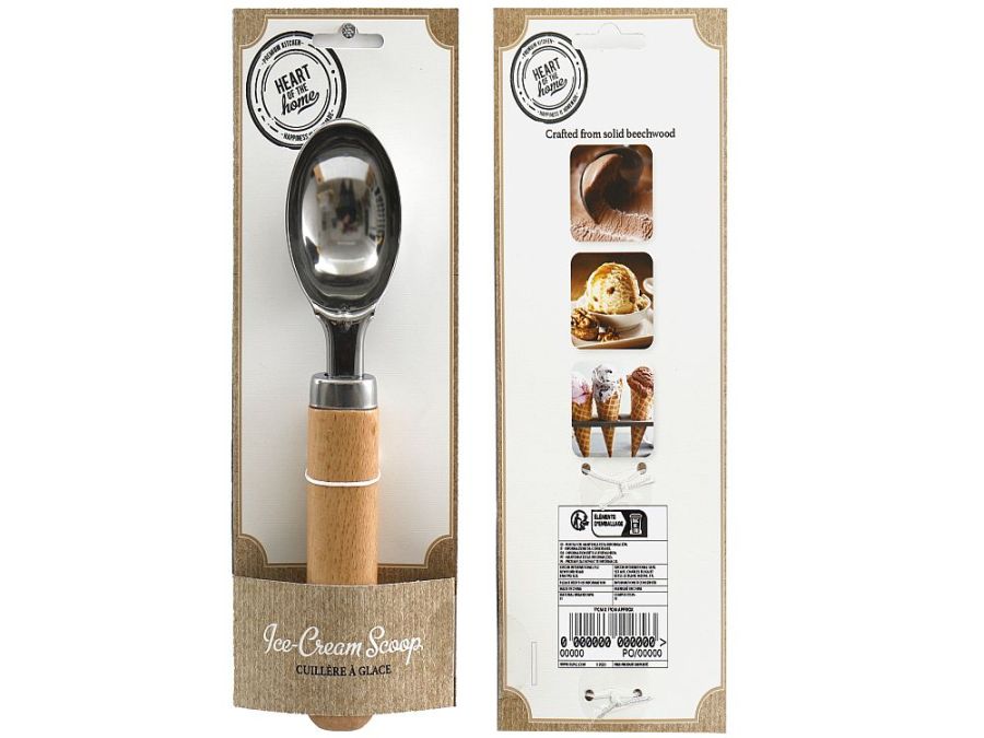 Wood handle ice cream scoop*
