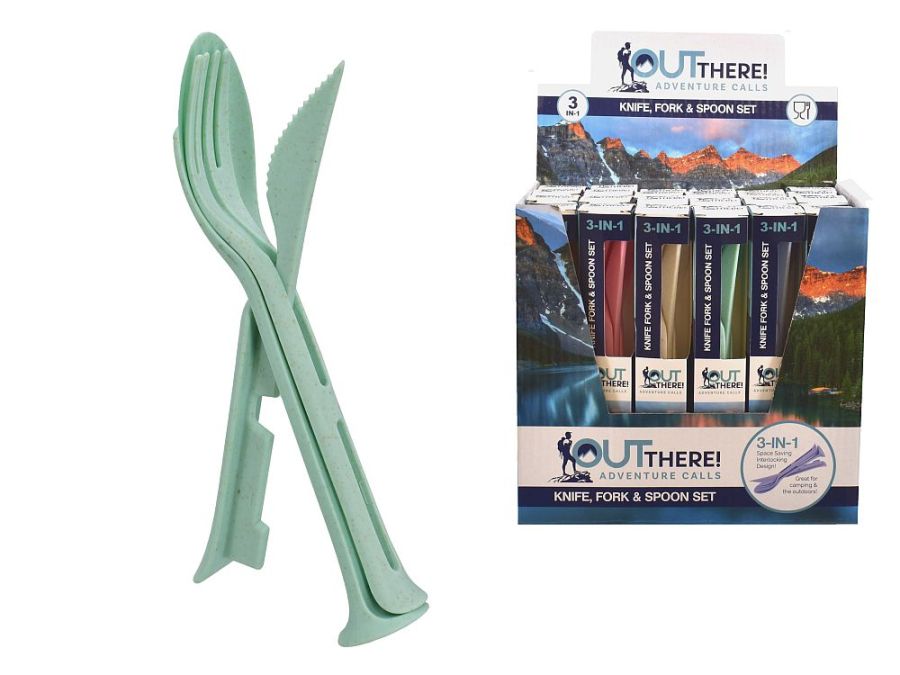 3-in-1 knife fork and spoon set - 4/cols* 3-in-1 knife fork and spoon set - 4/cols*