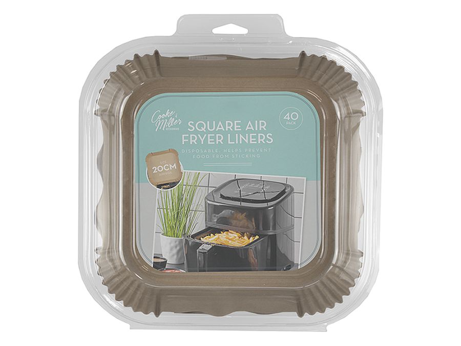 Pack 40, square disposable air fryer lines  (20x20cm)*