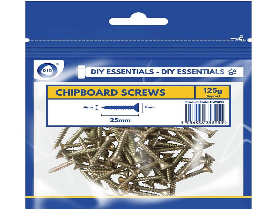 25mm chipboard screws (125g)*