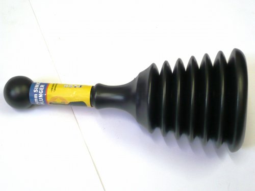 125mm dia, plastic sink plunger.