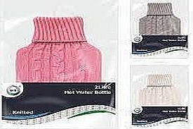 2ltr hot water bottle with knitted cover - 3/cols*