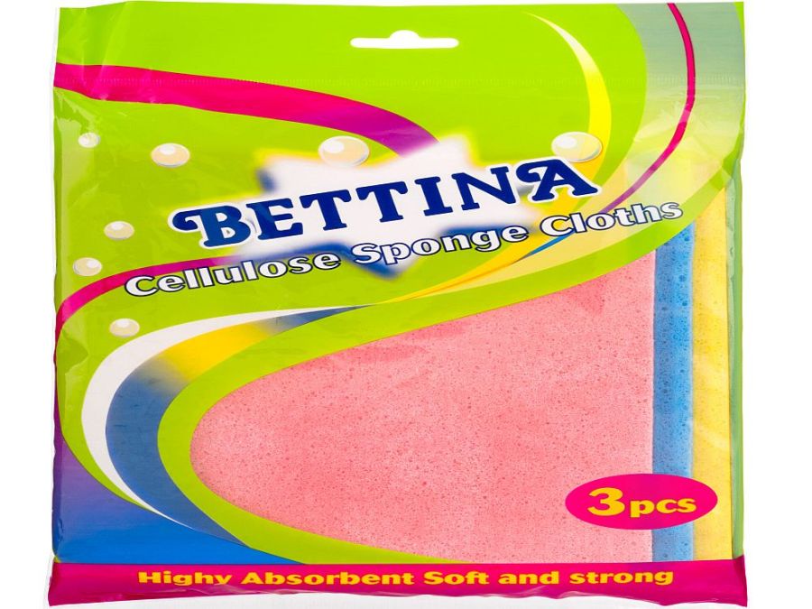 Pack 3, cellulose sponge cloths*