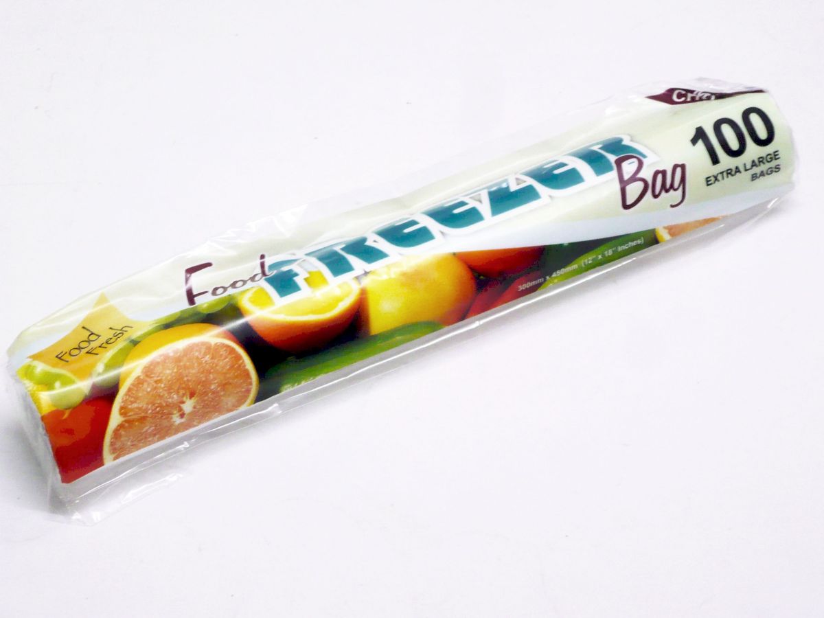 Pack 100, x/large food/freezer  bags*
(30x45cm)