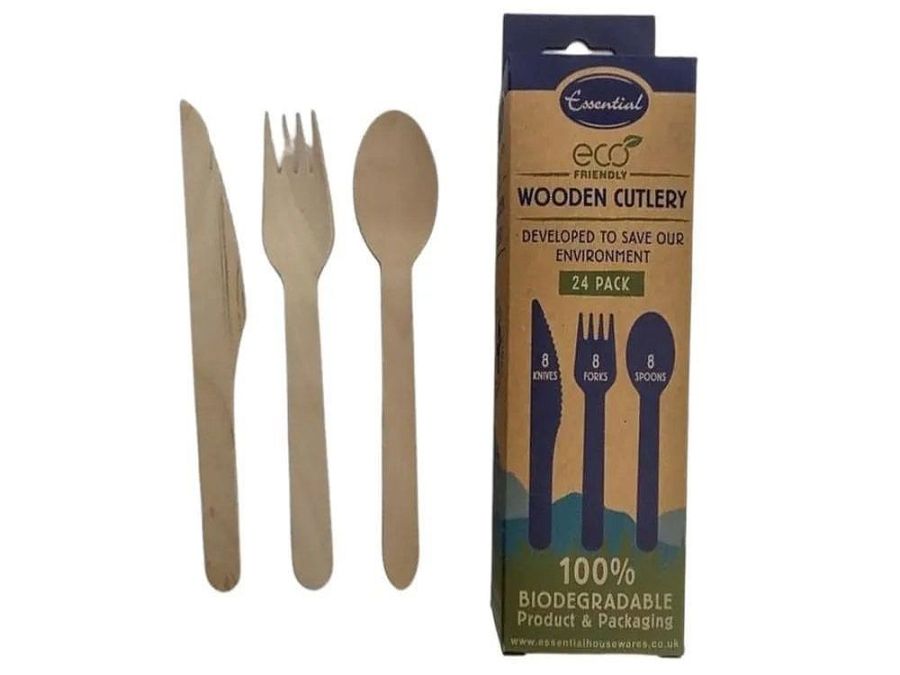 24pc wooden cutlery set*