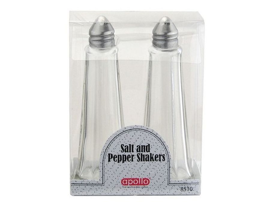 Glass lighthouse shaped salt and pepper set*