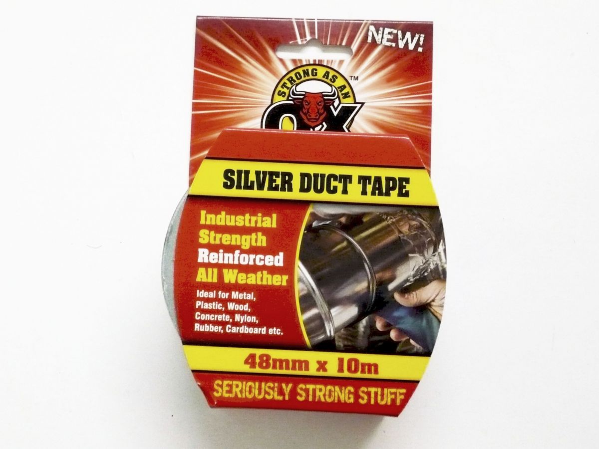 Industrial strength silver duct tape (10m x48mm)