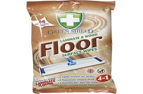 Pack 24, extra large Green Shield laminate & wood floor surface wipes*