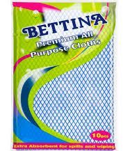 Pkt 10, Bettina all-purpose cleaning cloths* (USE HWB364)