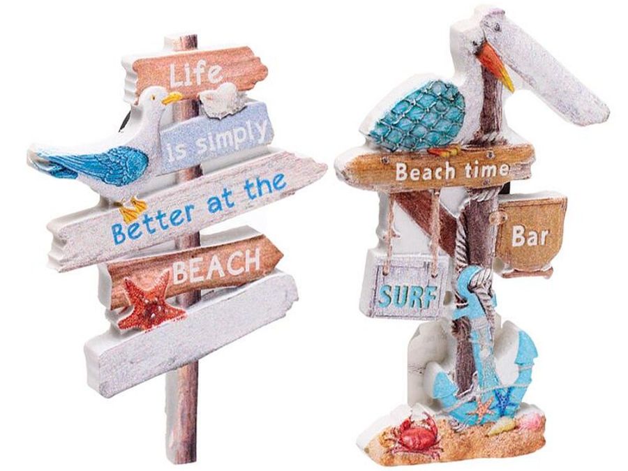Resin beach sign magnet - 2asstd.